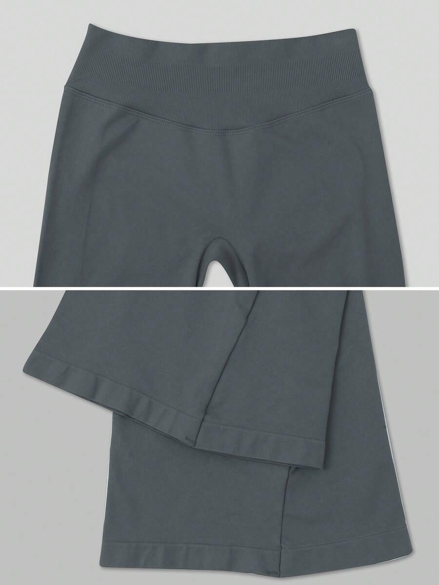 Pantalon Évasé Sans Couture Taille Haute