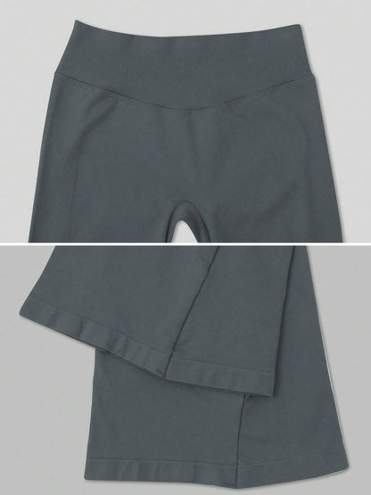 Pantalon Évasé Sans Couture Taille Haute