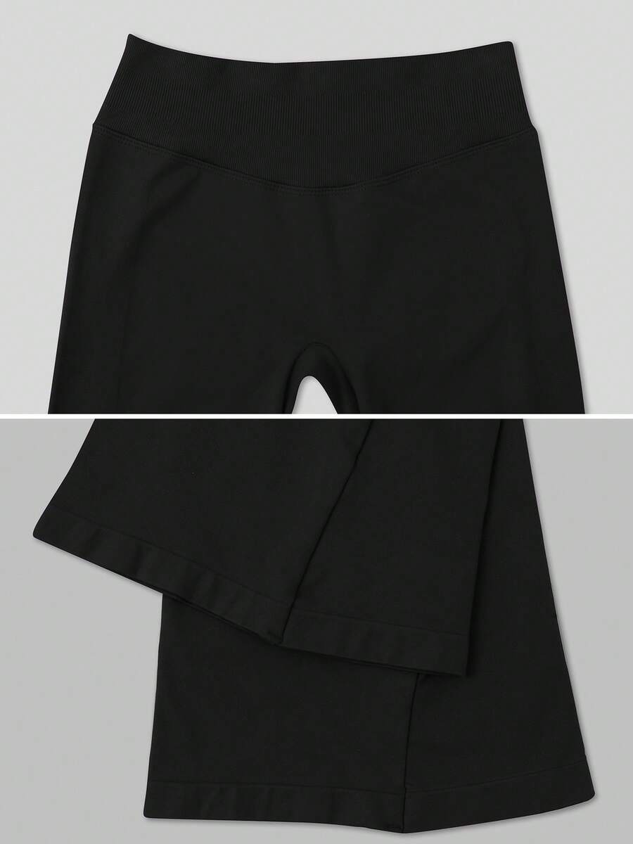 Pantalon Évasé Sans Couture Taille Haute