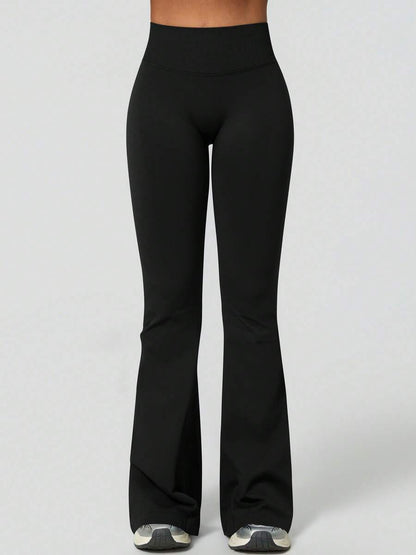 Pantalon Évasé Sans Couture Taille Haute