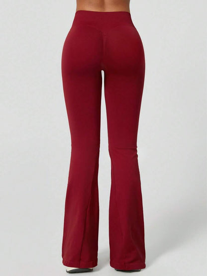 Pantalon Évasé Sans Couture Taille Haute