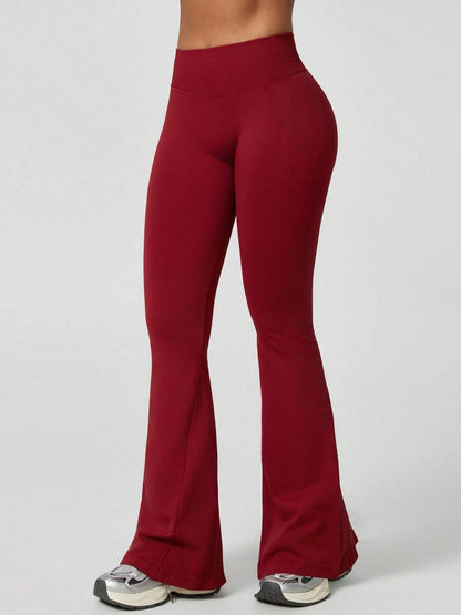 Pantalon Évasé Sans Couture Taille Haute