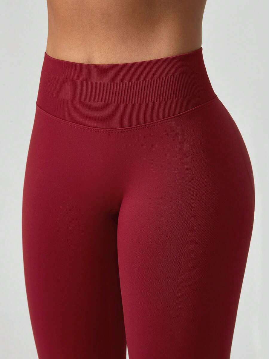 Pantalon Évasé Sans Couture Taille Haute