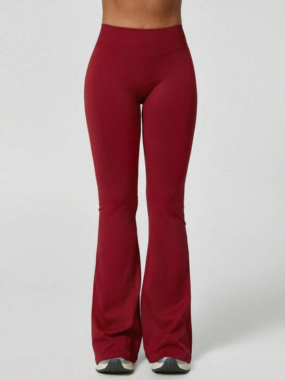 Pantalon Évasé Sans Couture Taille Haute