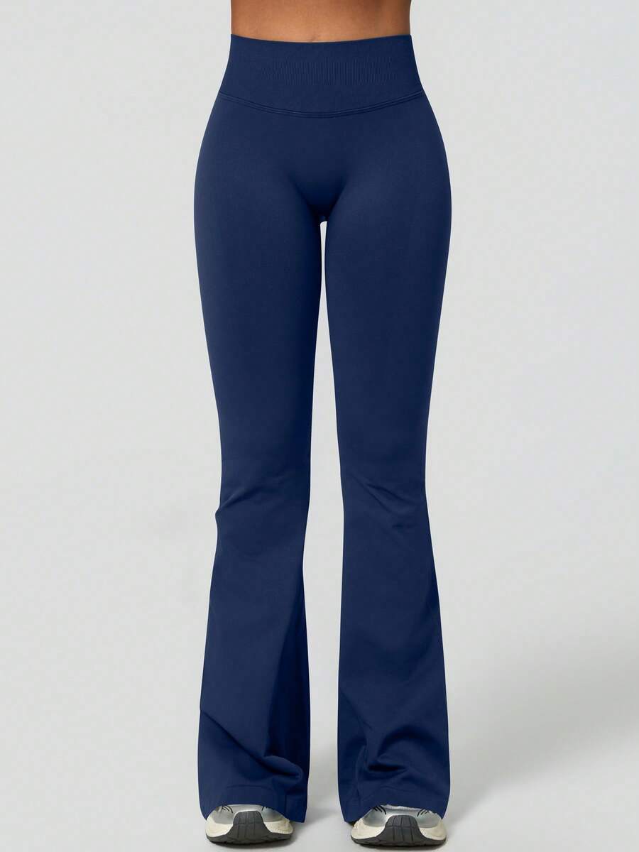 Pantalon Évasé Sans Couture Taille Haute