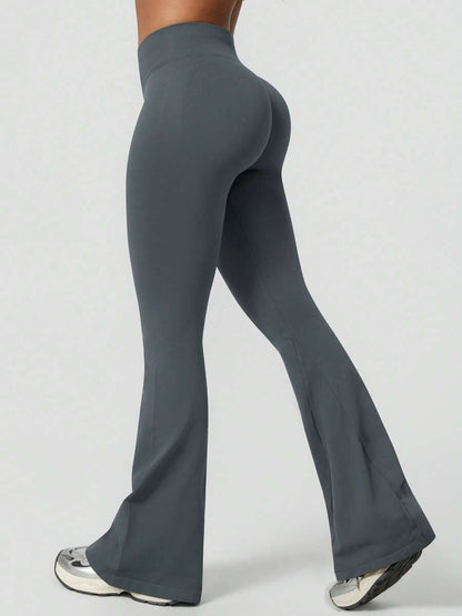 Pantalon Évasé Sans Couture Taille Haute