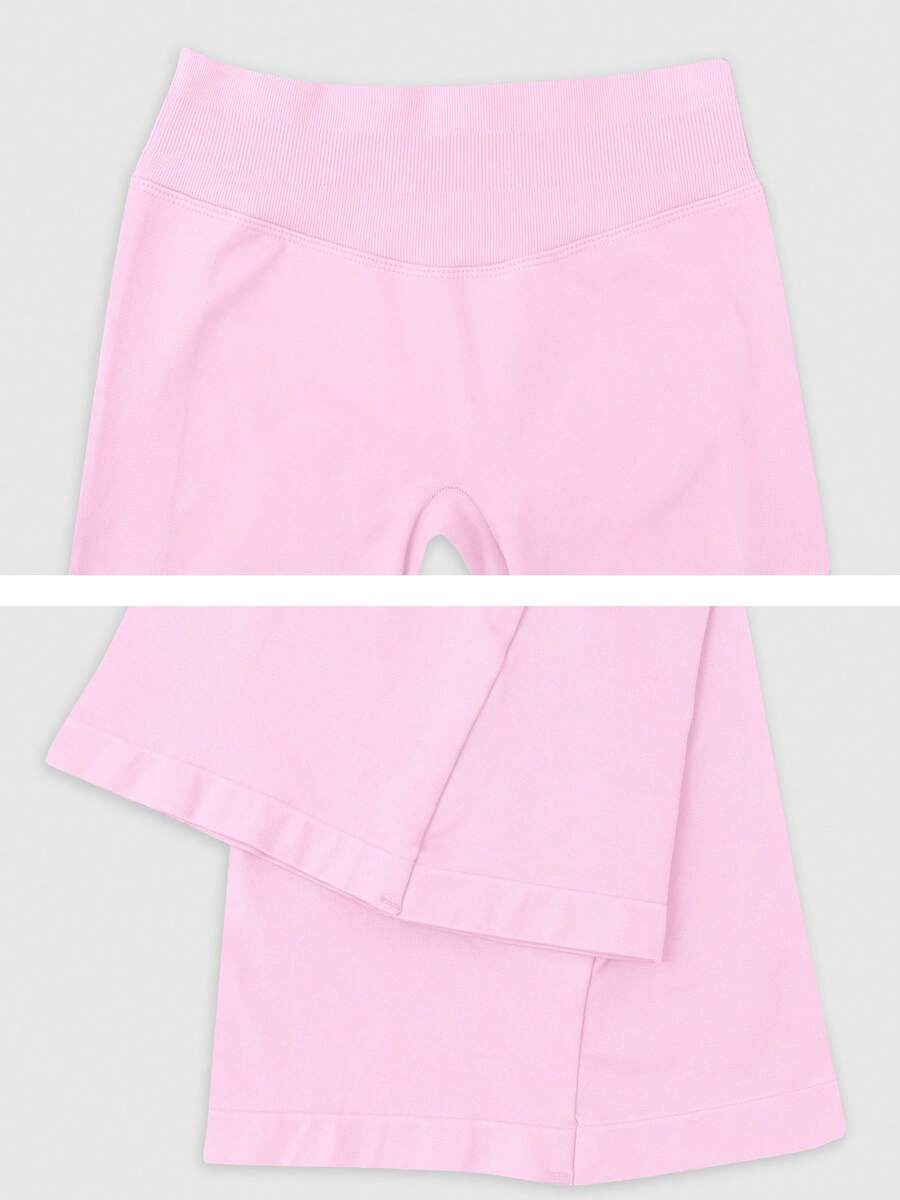 Pantalon Évasé Sans Couture Taille Haute