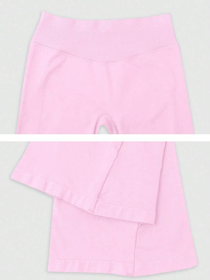 Pantalon Évasé Sans Couture Taille Haute