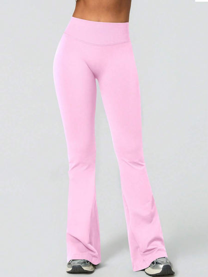 Pantalon Évasé Sans Couture Taille Haute