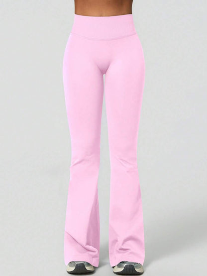 Pantalon Évasé Sans Couture Taille Haute