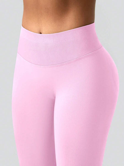 Pantalon Évasé Sans Couture Taille Haute