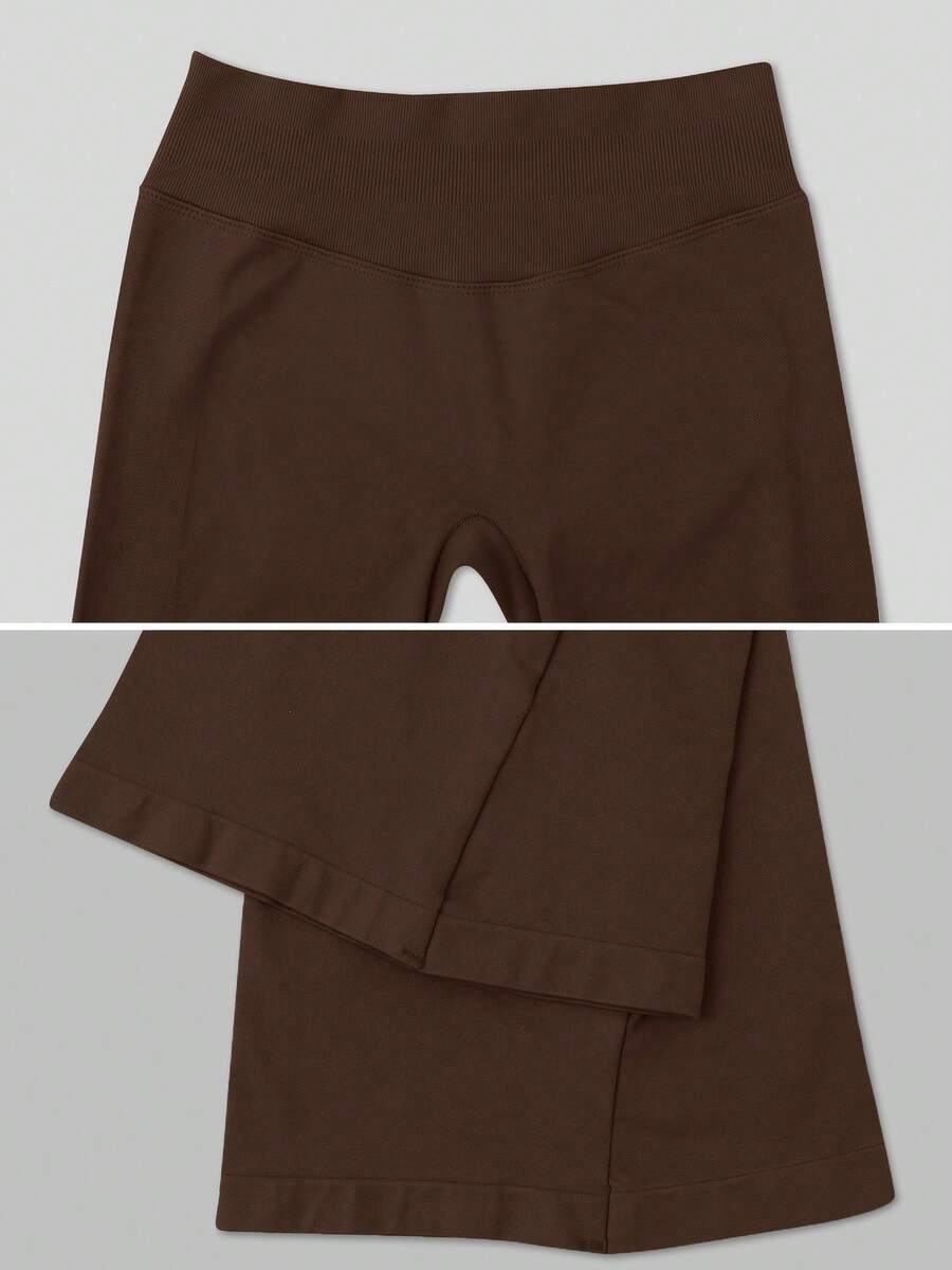 Pantalon Évasé Sans Couture Taille Haute