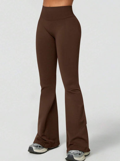 Pantalon Évasé Sans Couture Taille Haute