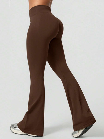Pantalon Évasé Sans Couture Taille Haute