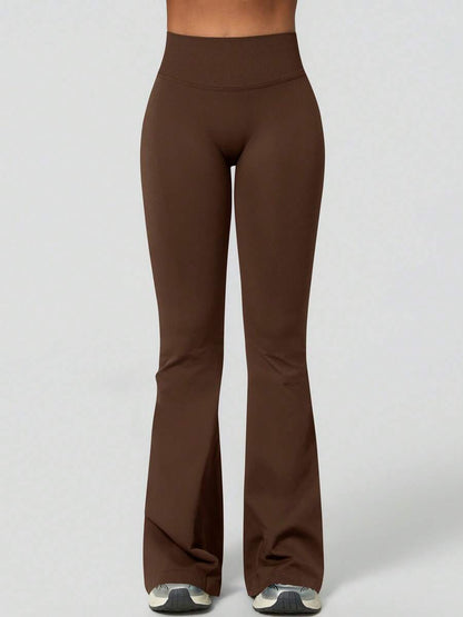 Pantalon Évasé Sans Couture Taille Haute