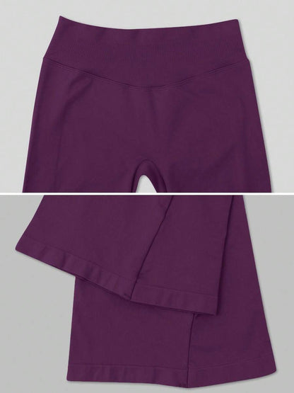 Pantalon Évasé Sans Couture Taille Haute