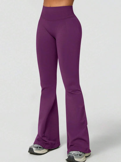 Pantalon Évasé Sans Couture Taille Haute