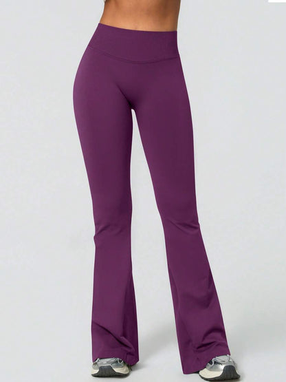 Pantalon Évasé Sans Couture Taille Haute