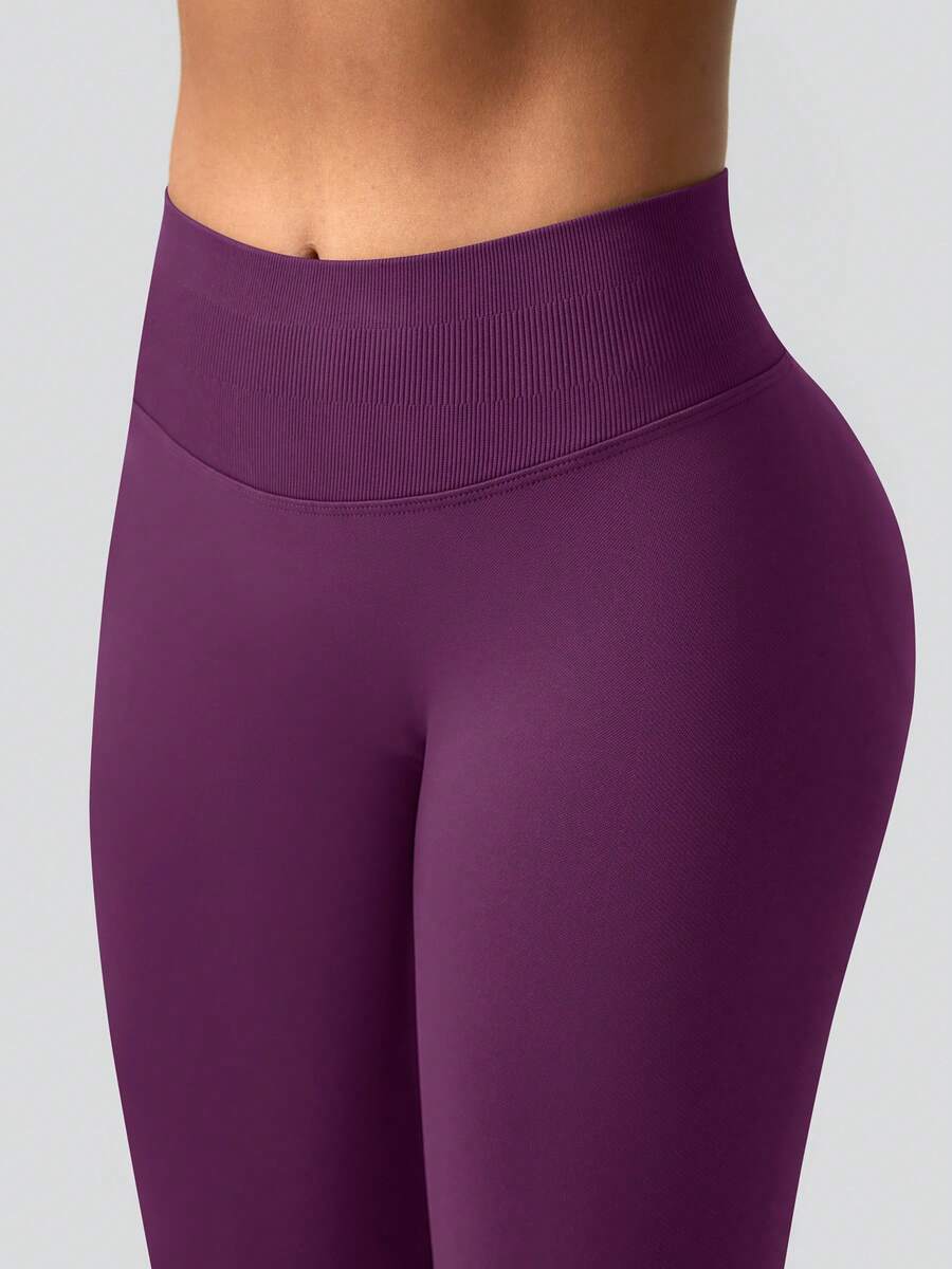Pantalon Évasé Sans Couture Taille Haute